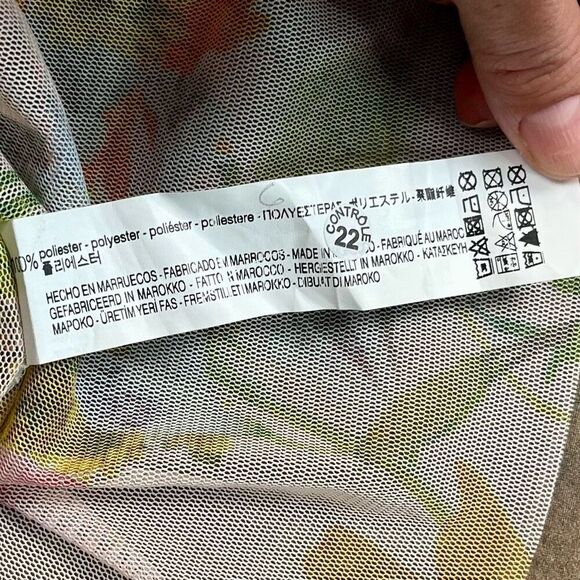 Zara Printed Floral Sheer Polyester Printed Tulle High-Waisted Dress Small - Picture 10 of 10